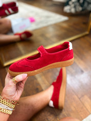 Corkys | Calm Down - Red Faux Suede