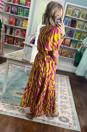 Electric Orchid Midi Dress