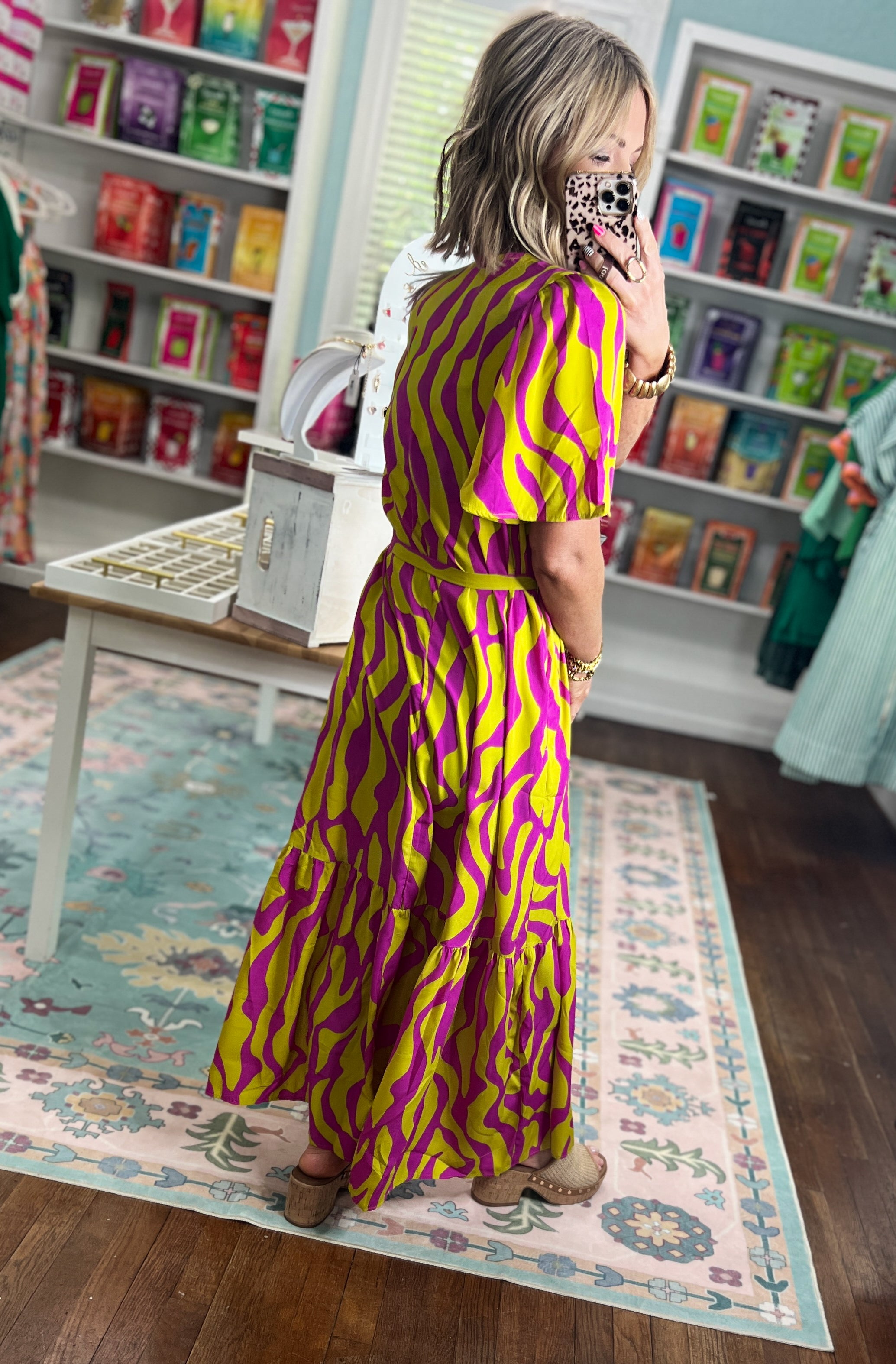 Electric Orchid Midi Dress
