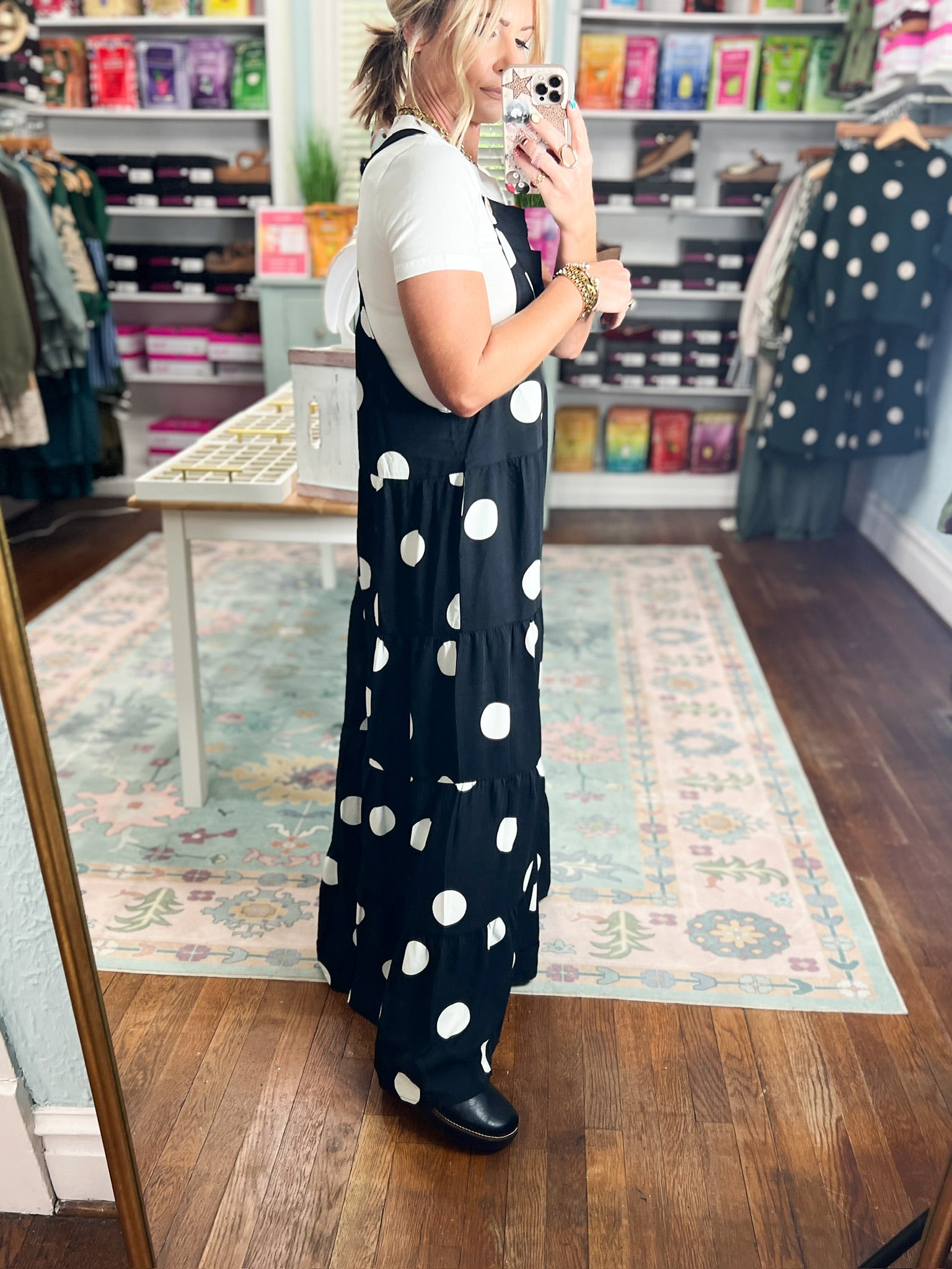 Effortlessly Spotted Tiered Jumpsuit