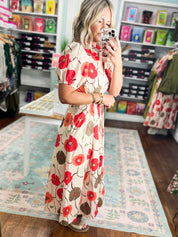 Poppy Garden Midi Dress