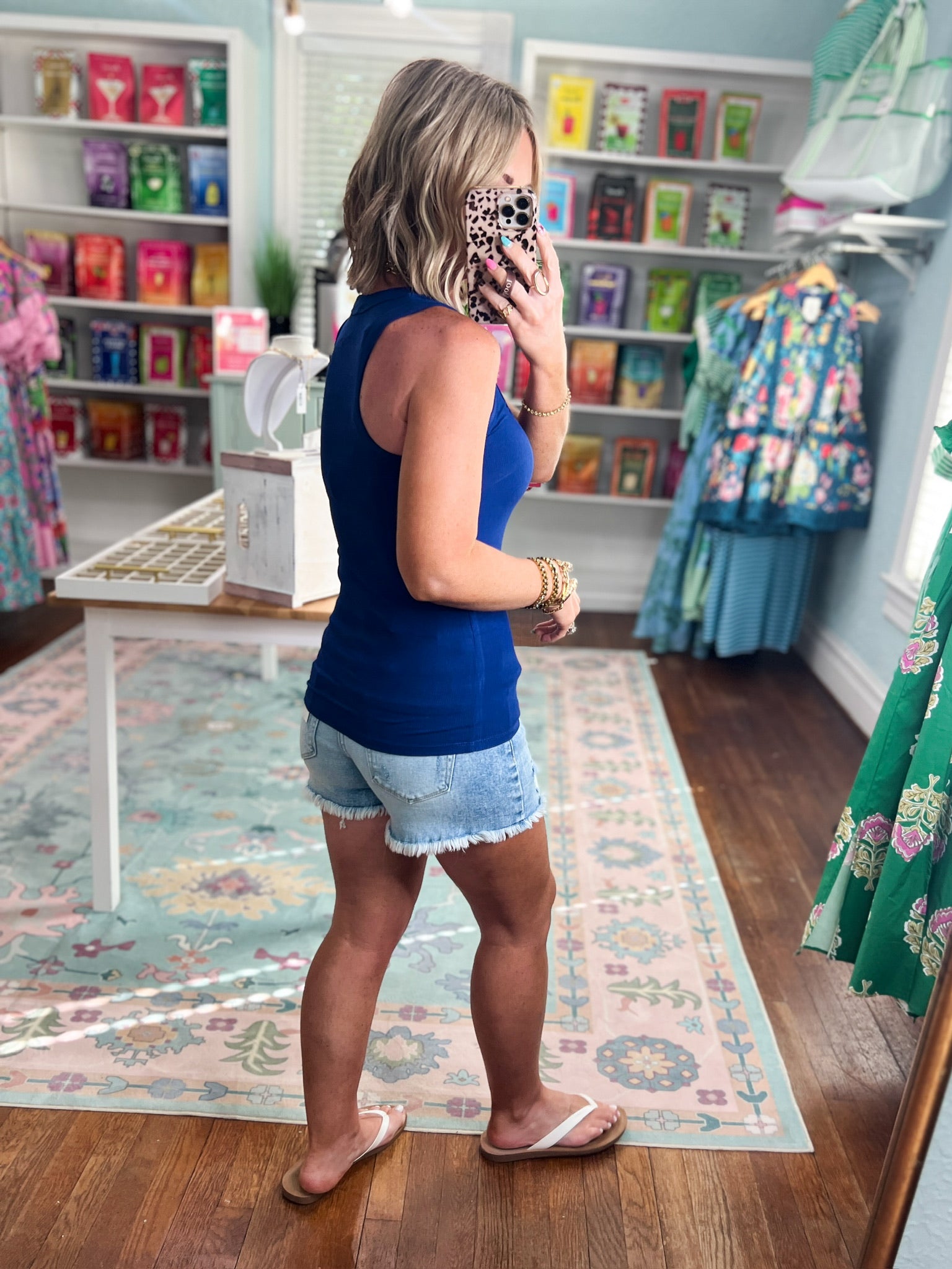 Classic Comfort Ribbed Tank - Navy