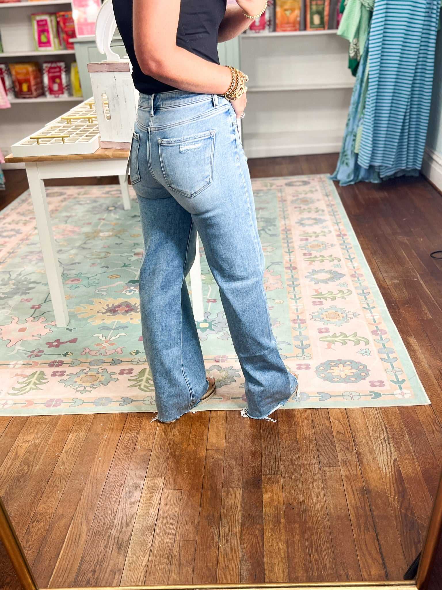 Risen |Tummy Control Mid Rise Wide Jeans