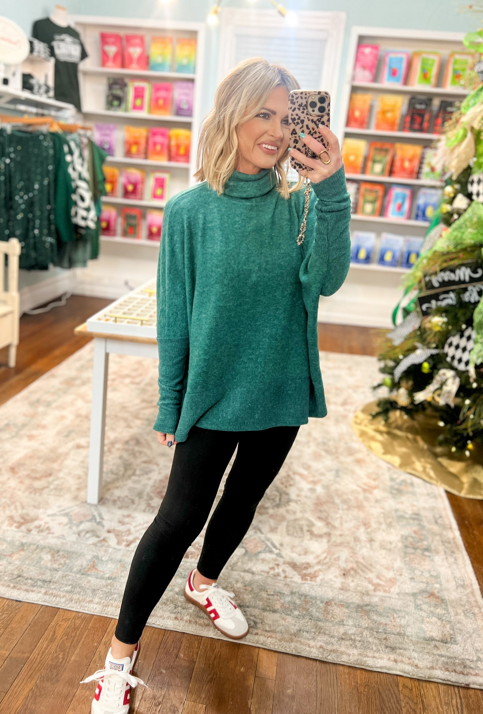 Full of Warmth Turtle Neck Sweater - Dk. Green