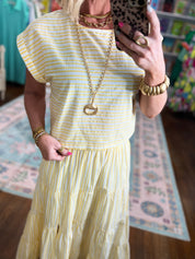 Sunday Stroll Striped Top and Skirt Set