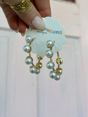 Pearl Trimmed Hoops