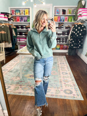 Wondering About the Wind Fleece Pullover - Ash Jade
