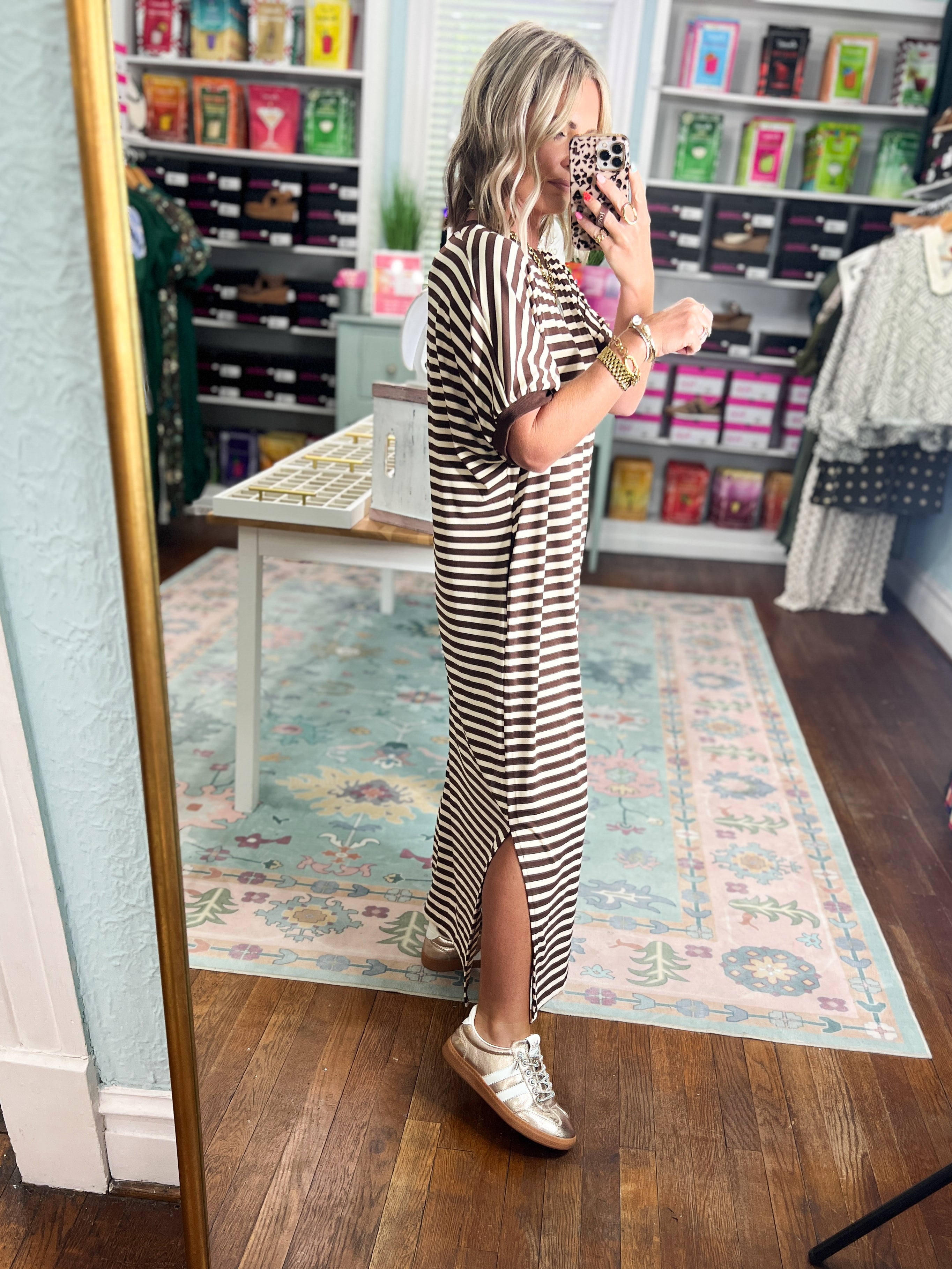 Don't Waste a Moment Midi Dress - Brown