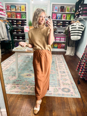 Shared With You Satin Skirt - Rust