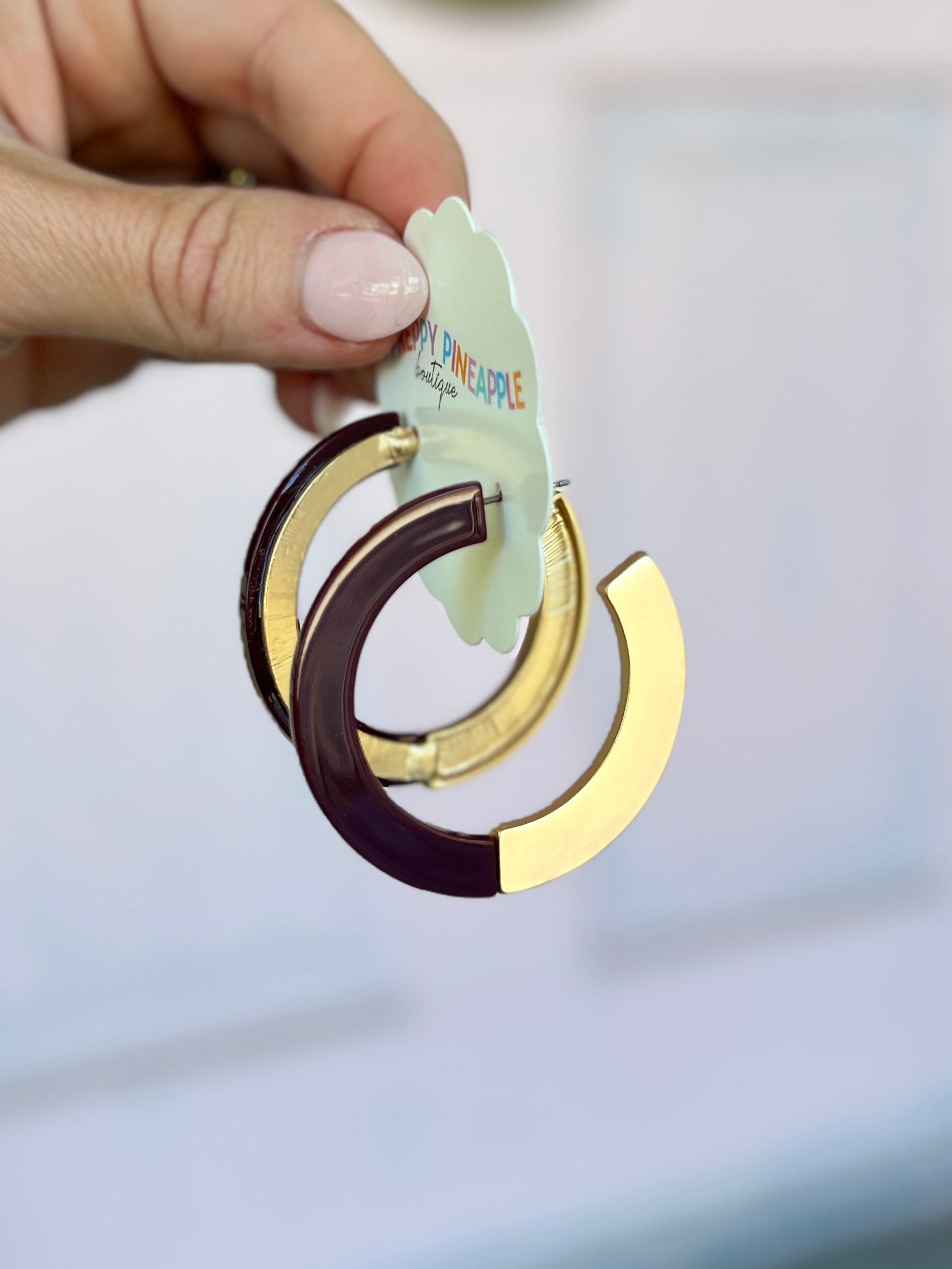 Acrylic and Metal Hoops - Wine