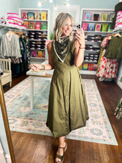 Get Their Attention Midi Dress - Olive