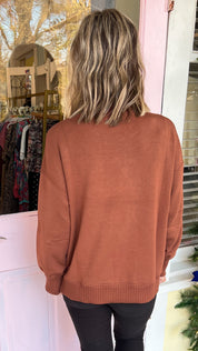 Kind Energy Scuba Ribbed Pullover - Chestnut