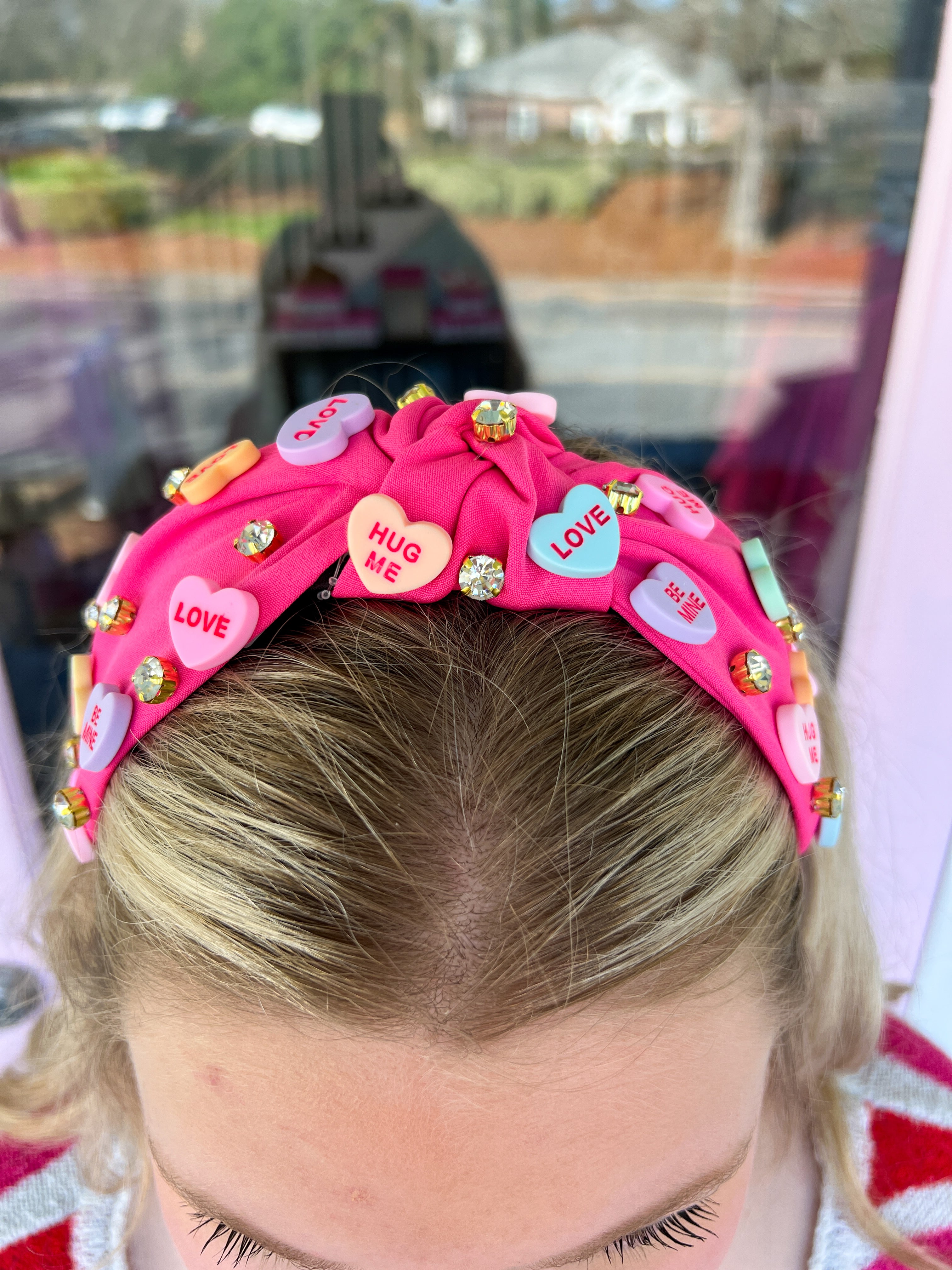 "LOVE" &  "HUG ME" Heart Headband