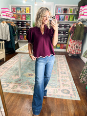 All That Charm Short Sleeve Top - Plum