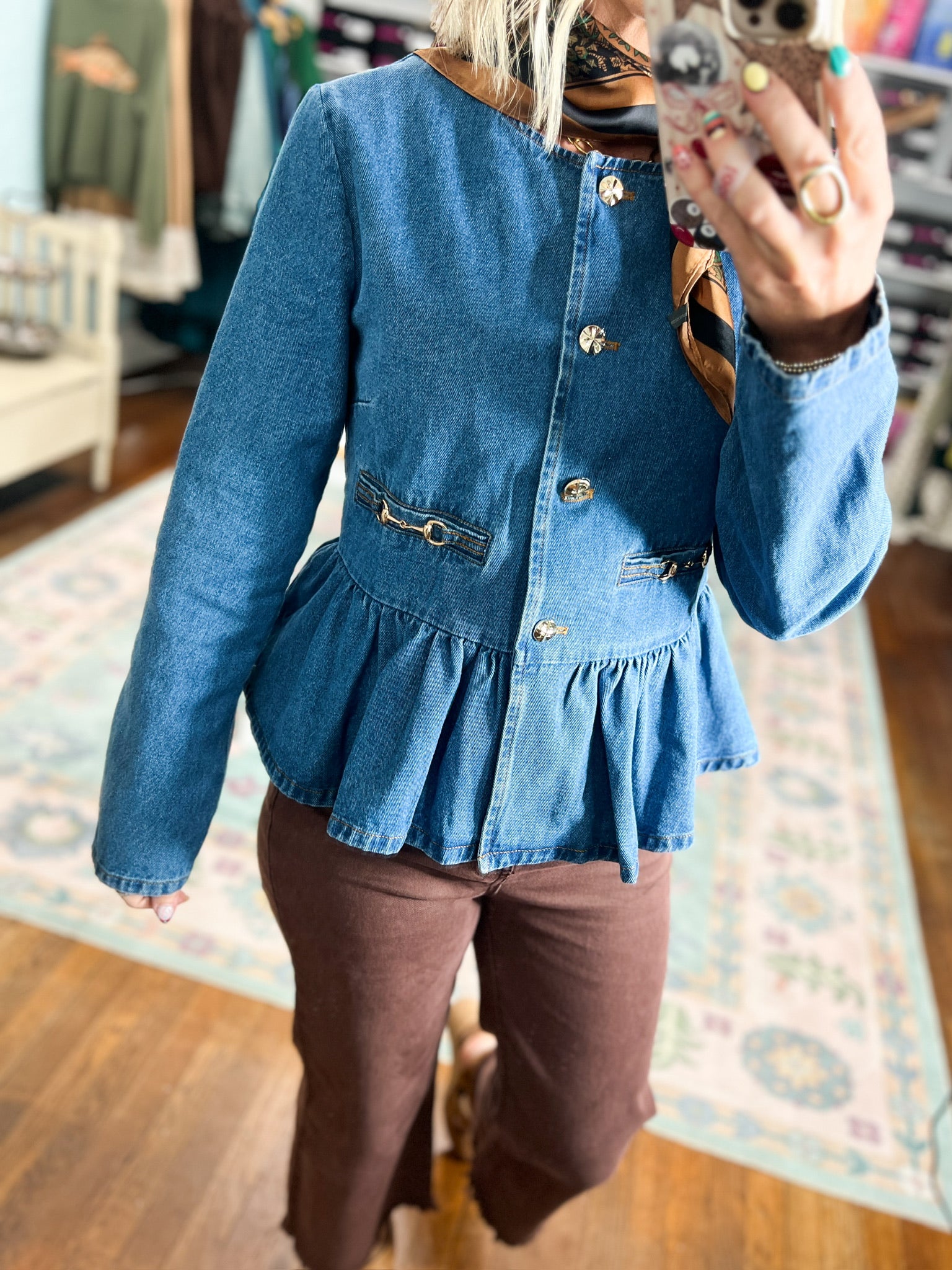 Denim Darling Peplum Top