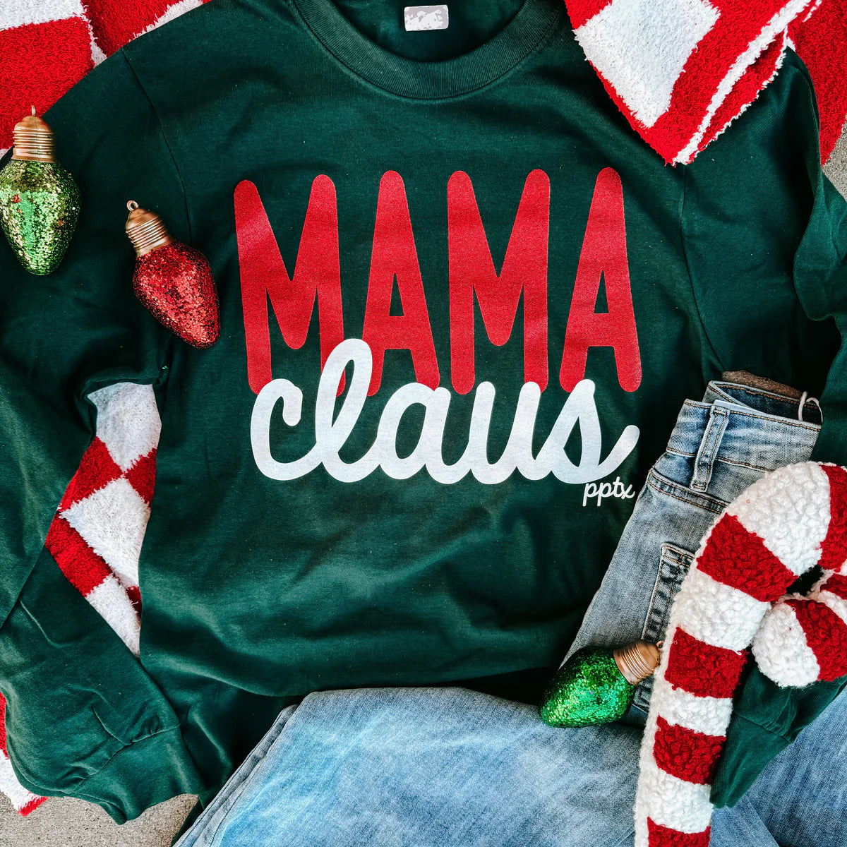 Long Sleeve Mama Claus Tee