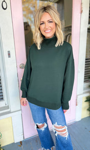 Kind Energy Scuba Ribbed Pullover - Regency Green