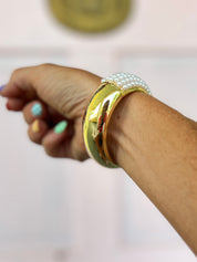 Pave Pearl Bangle Bracelet