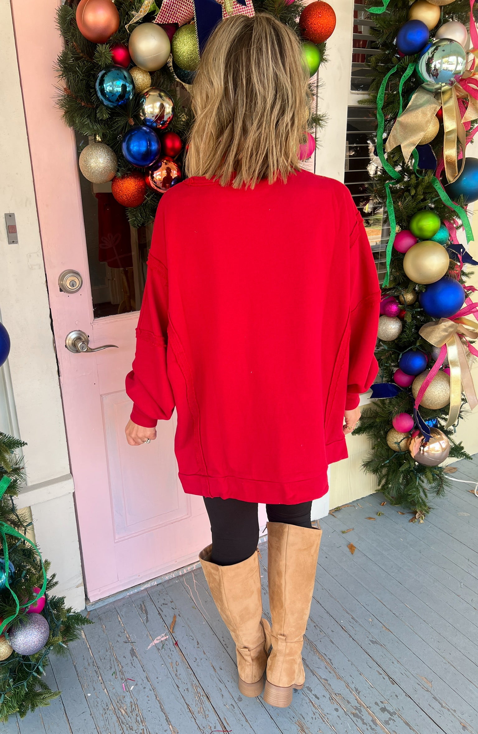 Holiday Vibe Christmas Patchwork Sweatshirt