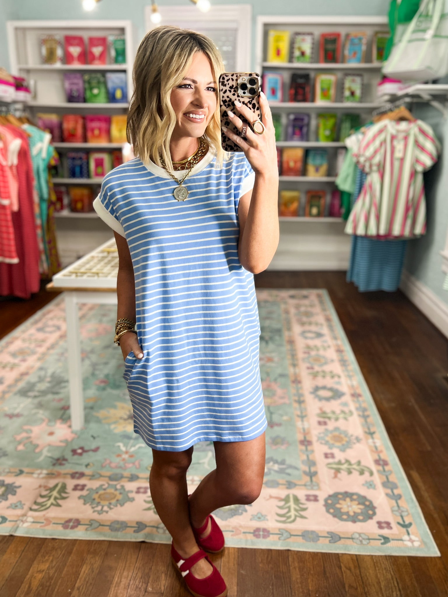 Always In Style T-Shirt Dress - Cornflower Blue