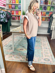 My Way Stripe Top - Mocha