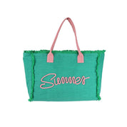 "Summer" Canvas Fringe Tote