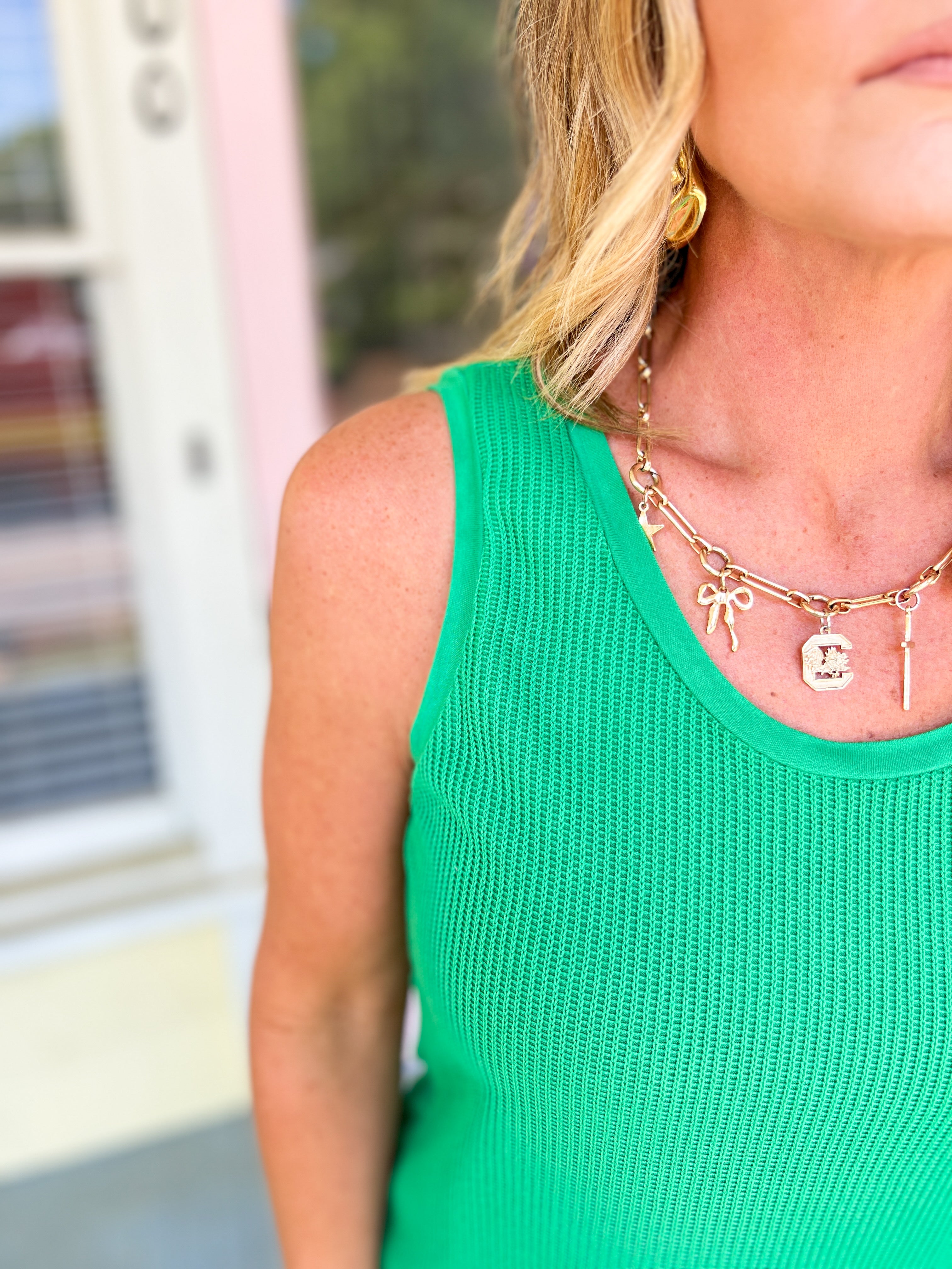 Heartfelt Moments Textured Knit Top - Green