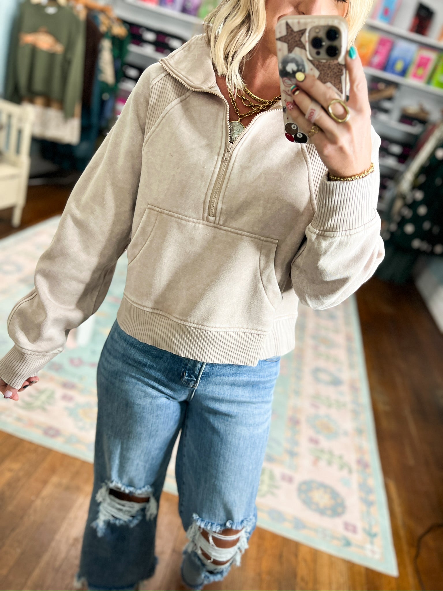 Wondering About the Wind Fleece Pullover - Ash Mocha