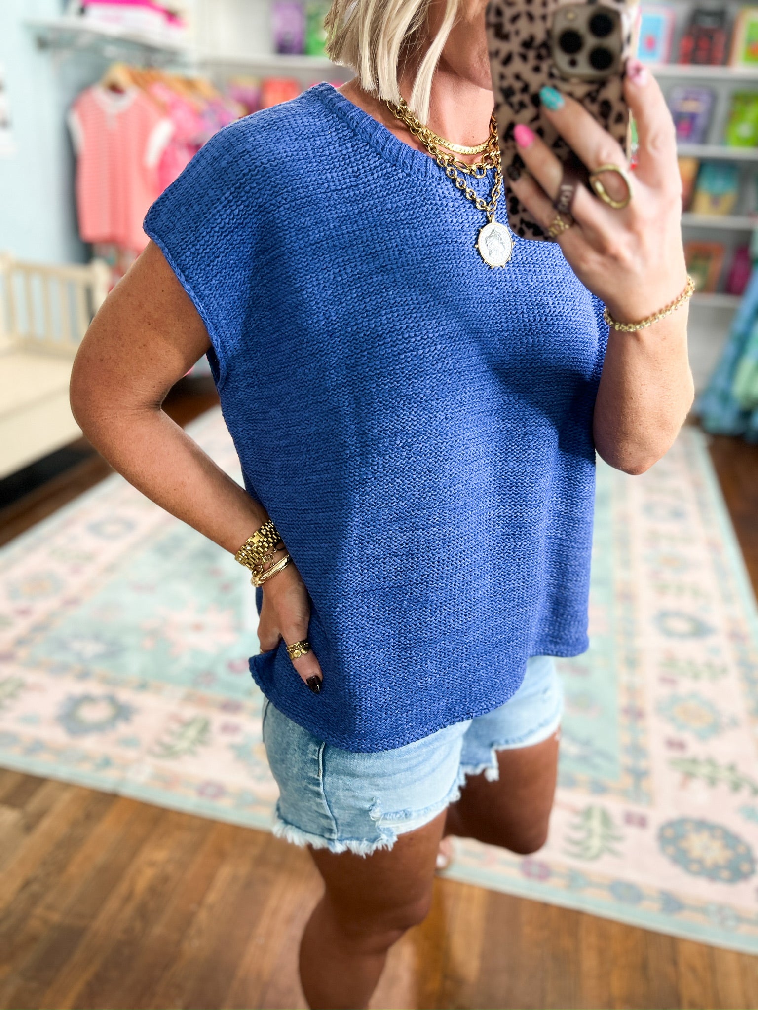 Beyond the Rainbow Crew Neck Top - Marlin