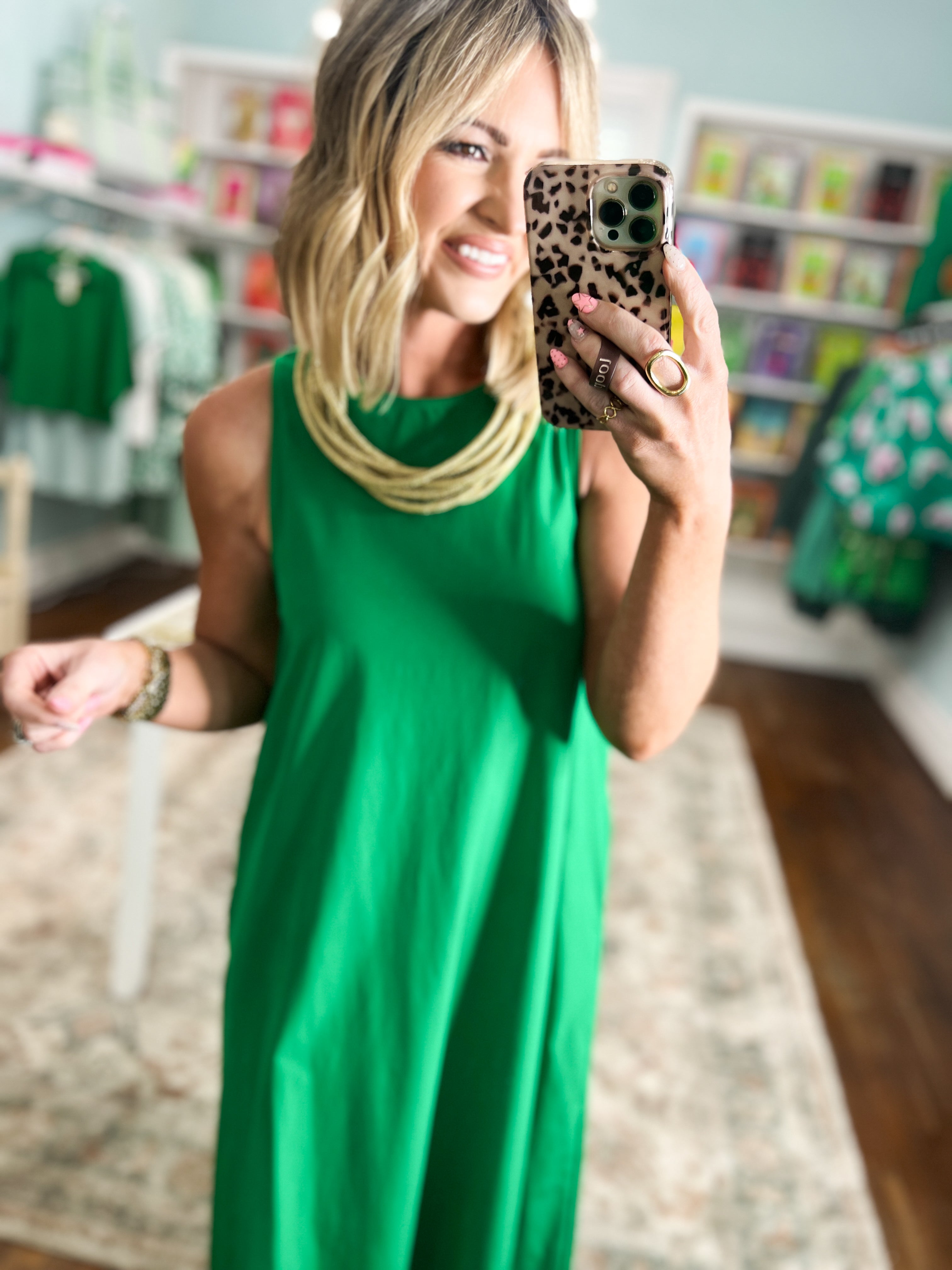 Not Just Anyone Midi Dress - Green