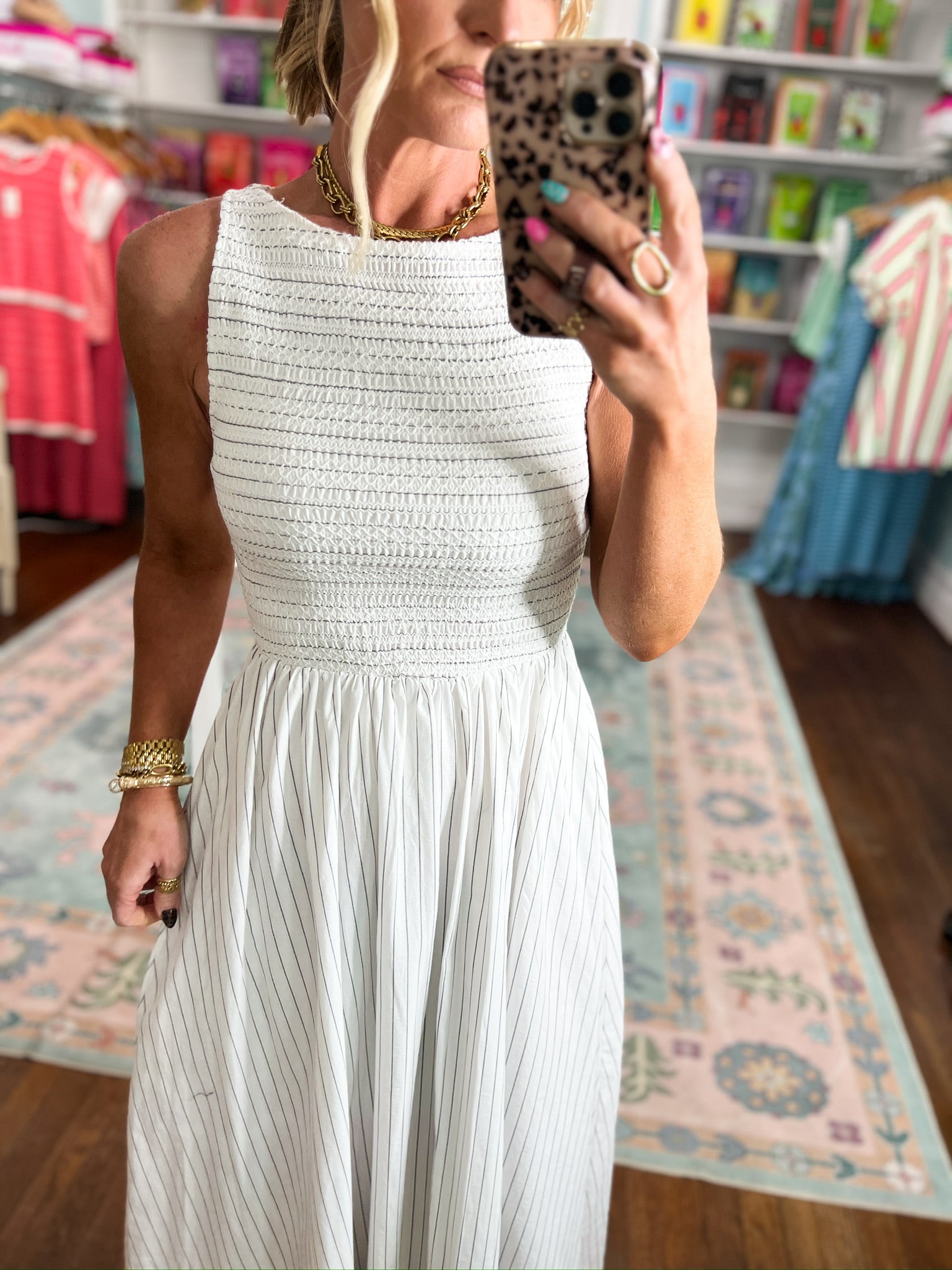 Pretty With Purpose Midi Dress - White/Black