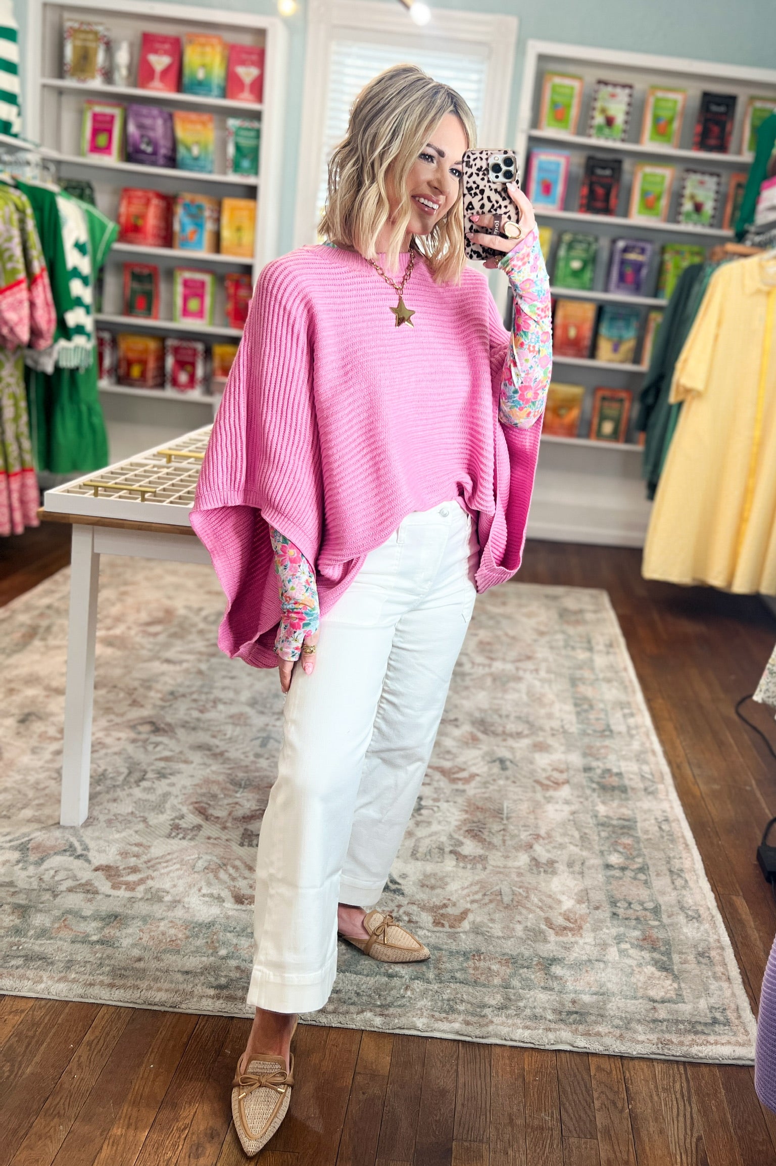 Spring Dress It Up Mesh Tops - Pink Spring Floral