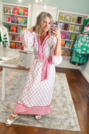 Forever Grace Floral Print Midi Dress