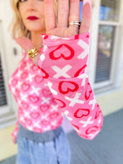 Valentines Dress It Up Mesh Top - X and Hearts