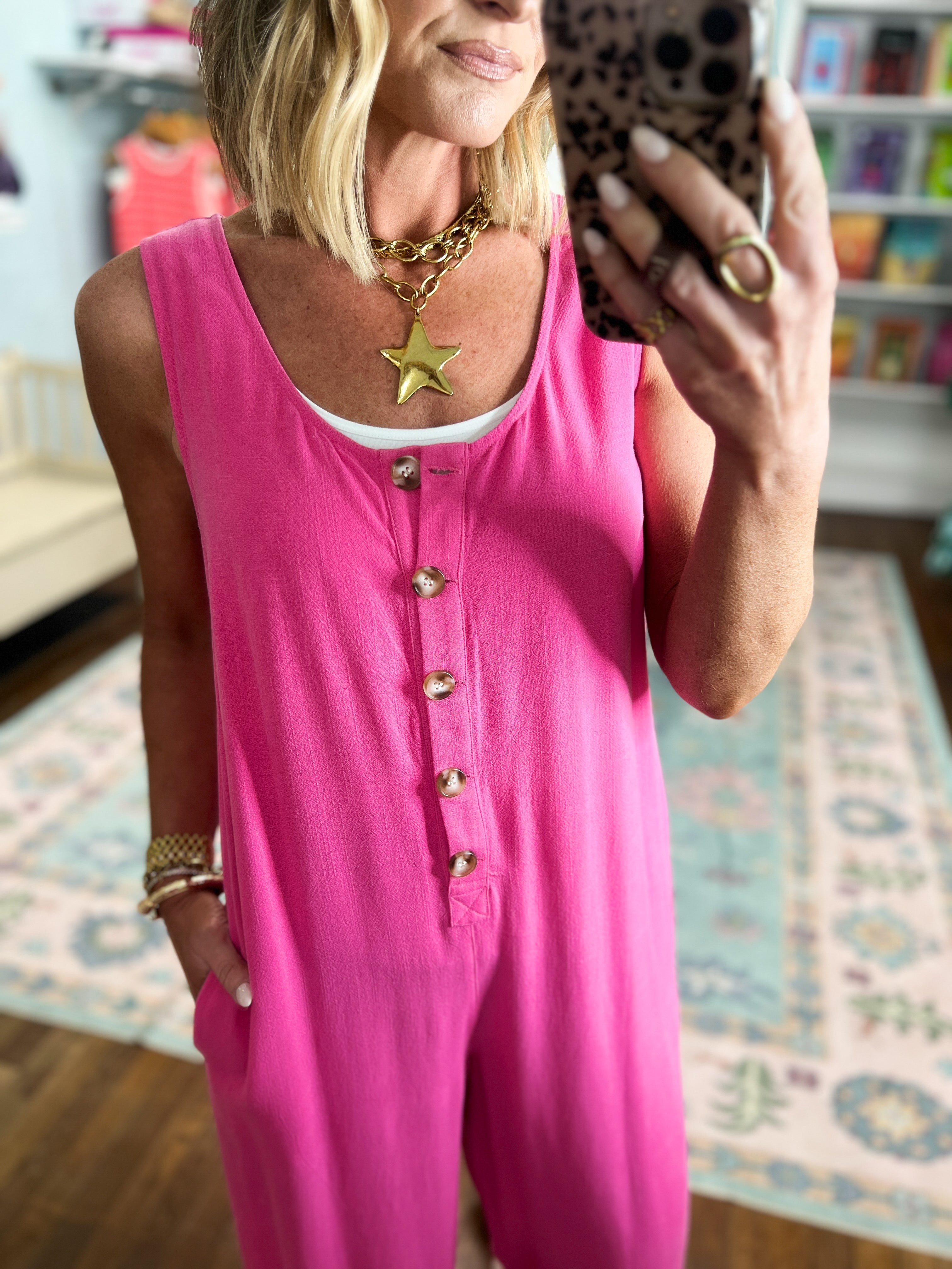 My Daily Favorite Button-Up Tank Jumpsuit