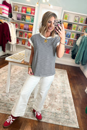 All You Need Stripe Top - Black