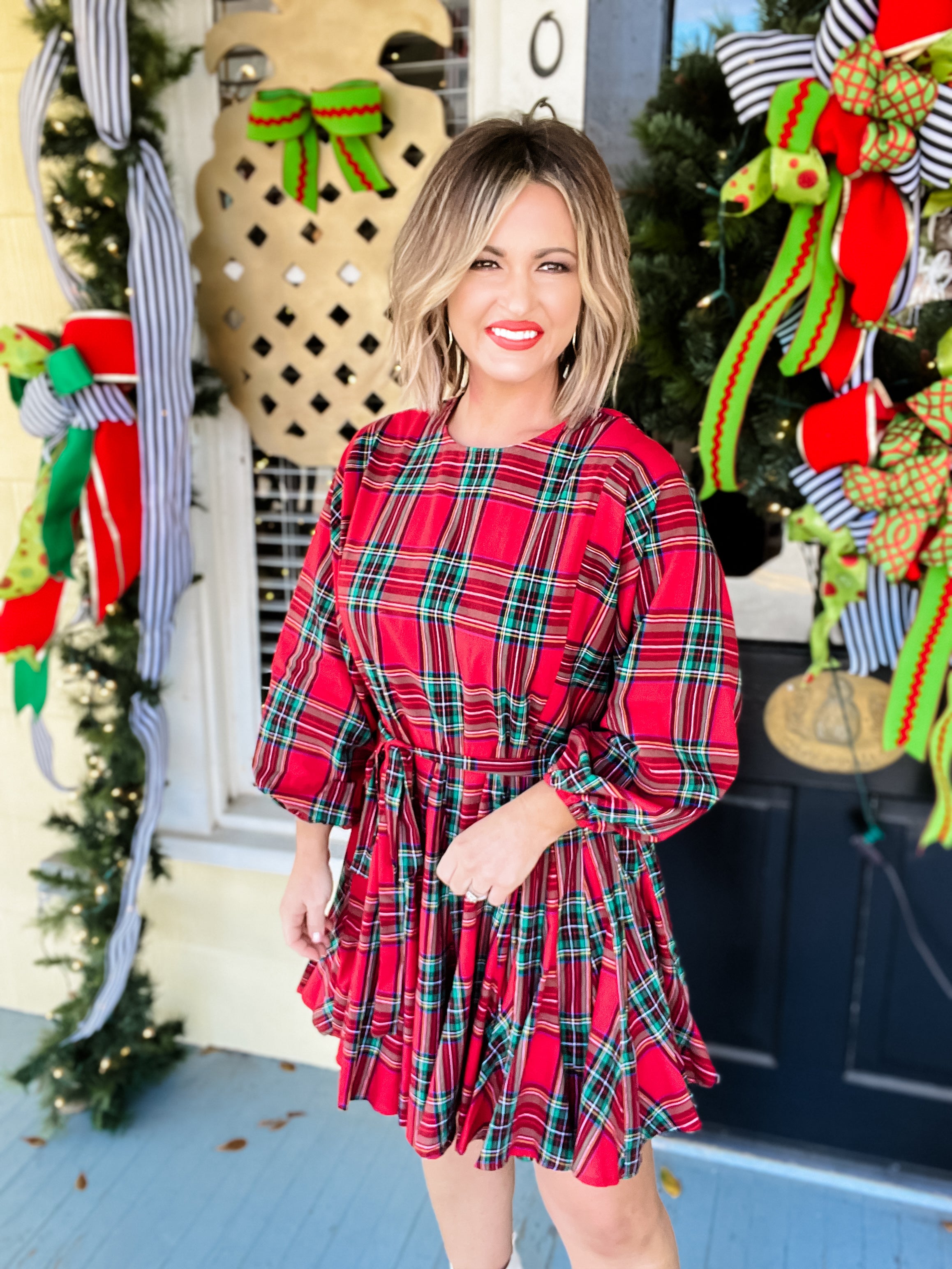 Holiday Traditions Mini Dress Preppy Pineapple Boutique Holiday Traditions Mini Dress Preppy Pineapple Boutique