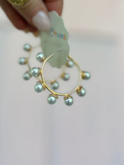 Pearl Trimmed Hoops