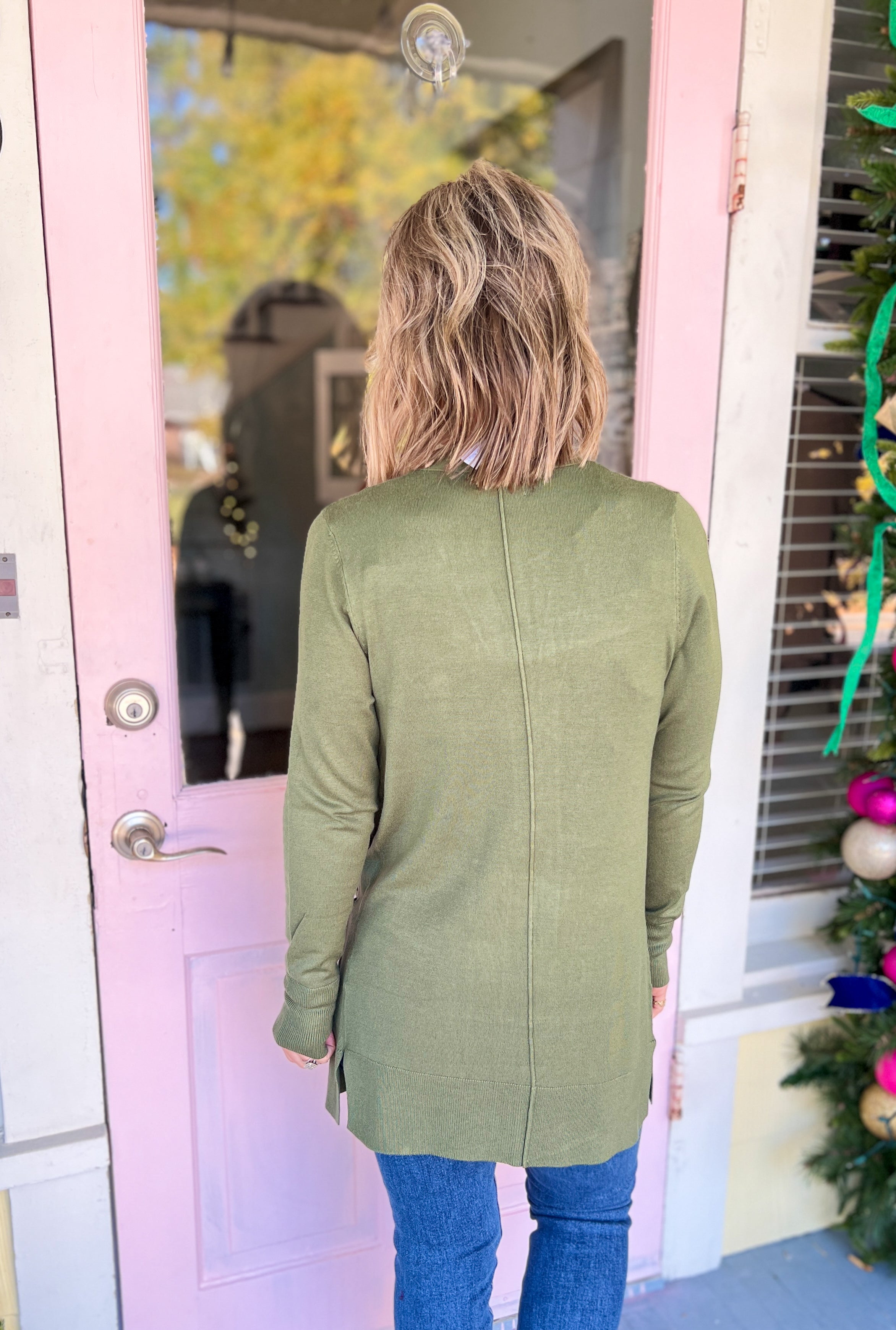 The Montecito Cardigan - Olive