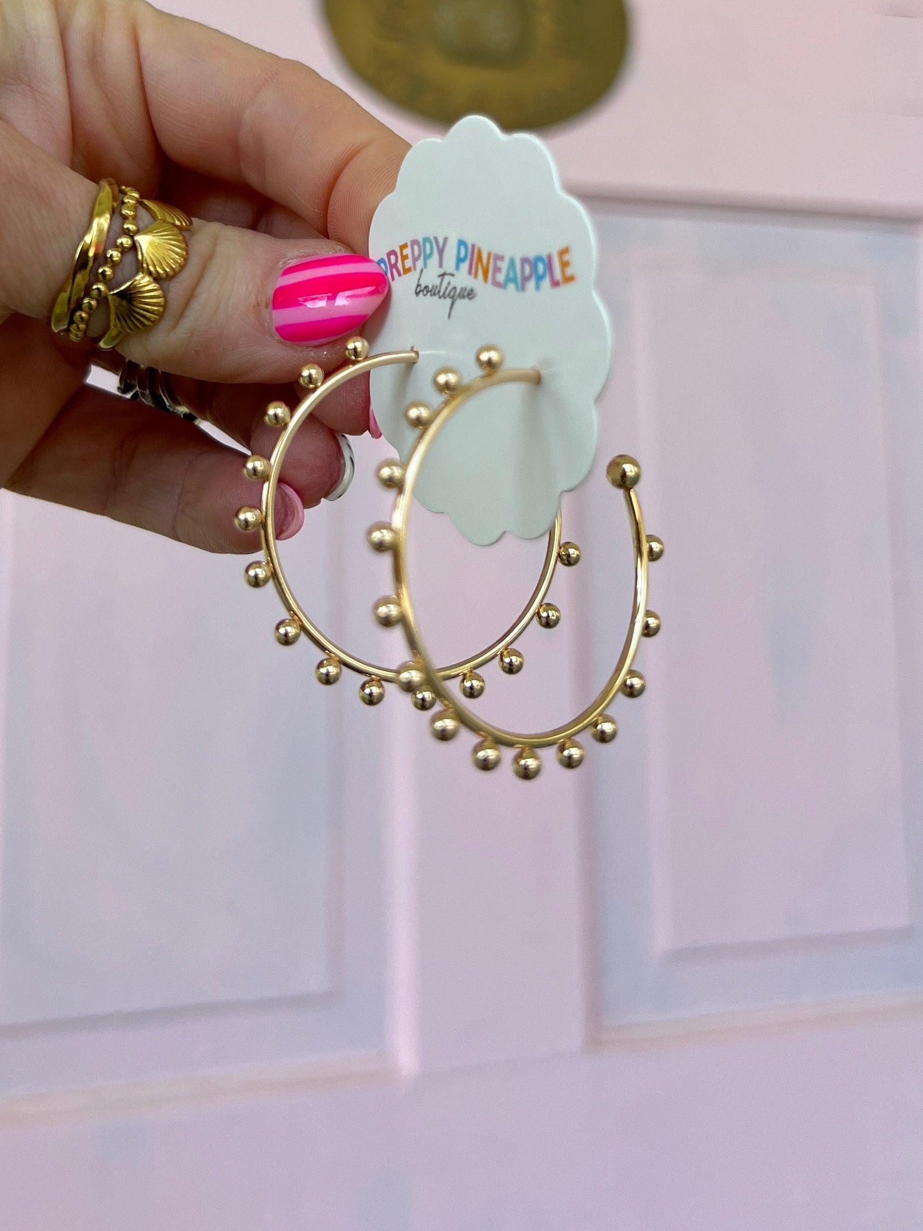 Dotted Metal Hoops