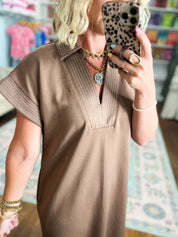All Set Short Sleeve Midi Dress
