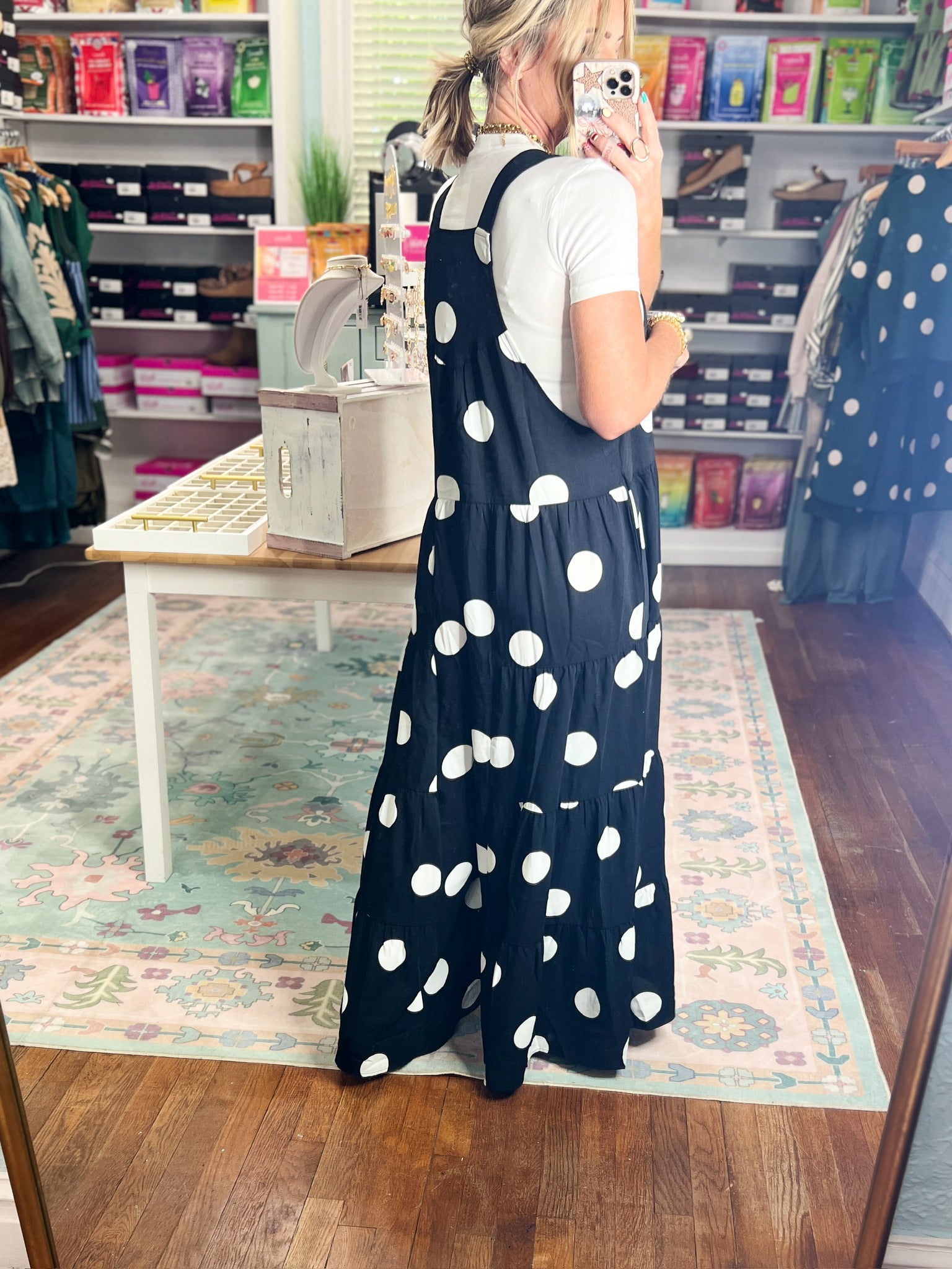 Effortlessly Spotted Tiered Jumpsuit