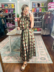 Autumn Affair Sleeveless Midi Dress