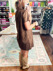 If You Insist Brush Mini Dress - Brown