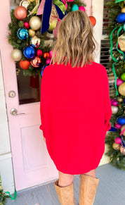 Thanks To You Oversized Tunic Top - Red