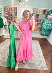 Just A Feeling Midi Dress - Lt. Pink