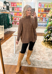 Full of Warmth Turtle Neck Sweater - Brown