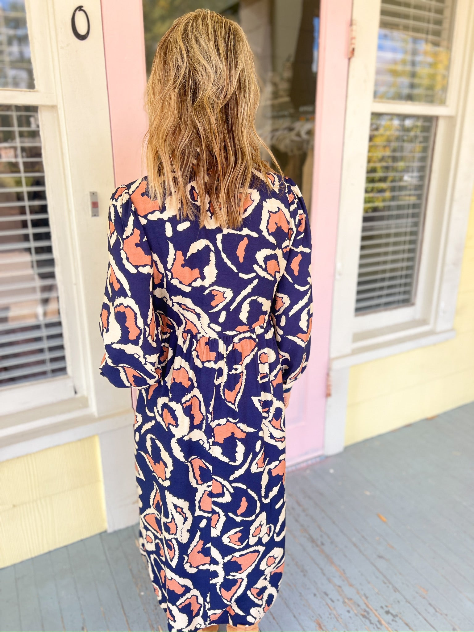 Uptown Ease Boho Floral Midi Dress