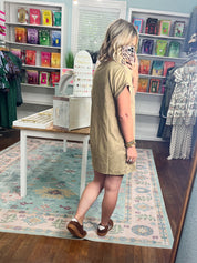Just Stay Washed T-Shirt Dress - Mocha