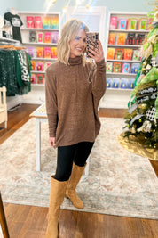 Full of Warmth Turtle Neck Sweater - Brown